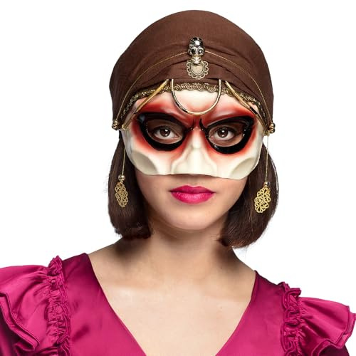 Boland - Maske Wahrsagerin mit Kopftuch, Faschingsmaske für Kostüme, Halloween, Karneval und Mottoparty