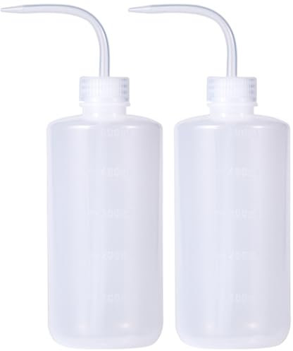 2PCS Tattoo Wash Bottle 500ml/17oz Safety Tattoo Squeeze Bottle with Scale Plastic Squeeze Water Bottles for Liquids, Succulent Watering, Irrigation Tattoo Squeeze Bottle Squeeze Bottles for Liquids L