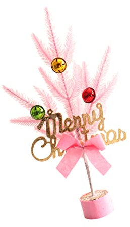 Cabilock 2 Pz Mini Albero Di Natale Decorazioni Per La Scrivania Dell'ufficio Statua Dell'albero Di Natale Albero Di Natale Glassato L'animale Domestico Rosa Piccolo Albero Di Natale