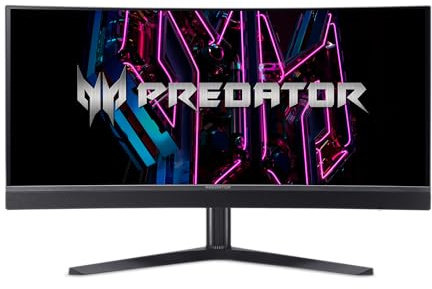 Acer Monitor Curvo Predator Gaming 1800R | 34 Pulgadas QHD 3440 x 1440 OLED | AMD FreeSync Premium | hasta 175Hz | 0.03ms | DisplayHDR True Black 400 | USB Type-C, DP 1.4 y 2X HDMI 2.1 | X34
