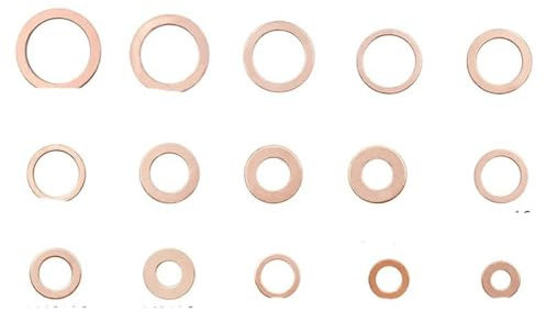 10 Stück DIN7603 M6 M8 M9 M10 M12 M14 M16 M18 M20 T3 O-Ring-Dichtung Dichtring Kupferscheibe Quetschscheibe Flachdichtungsverschraubung-M10 (10 x 16 x 1,5)