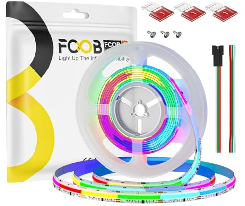 FCOB COB WS2811 IC RGB Addressierbarer LED Streifen 3M 24V 864LEDs/m 72IC | 12mm Weiß PCB Traum Farbe Flexibel Gleichmäßiges Licht Verfolgen Farbe für DIY Dekoration(Nicht inhalt Netzteil Controller)