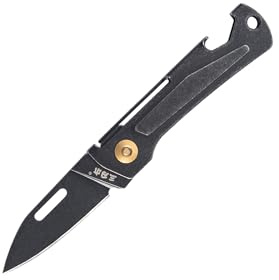 Sanrenmu Mini Falten Taschenmesser mit Flaschenöffner 1.77 Zoll Leichtgewicht Messer Portable 420 Edelstahl Griff 431S-SB
