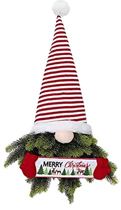 Sunfashion Künstlicher Weihnachtskranz,Trockenblumen Kranz Weihnachten Türkranz Door Wreath Frühlings Sommer Blumenkranz Türkranz Haustür Außen Blumenkranz Deko