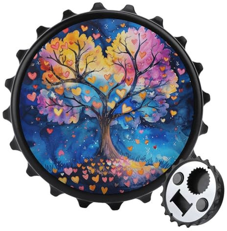 Magnetischer Flaschenöffner, Motiv: Aufmerksam am Baum, bedruckter Kunststoff-Flaschenöffner, niedlich, Kühlschrankmagnete, Bierflaschenöffner für Männer und Frauen, Bierliebhaber
