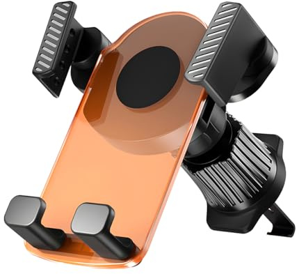 CGEAMDY Support Téléphone Gravité pour Voiture, Porte Téléphone Rotatif 360 Degrés, Support Grille D'aération Porte Téléphone Voiture Ventilation, Accessoires Universels Intérieure Automobile(Orange)