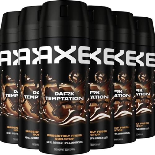 AXE Dark Temptation Deodorant Bodyspray für effektiven Schutz - 6 x 150 ml - Vorteilspack