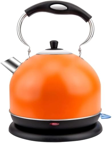 Electric Kettle 304 Stainless Steel Kettle,Tea and Hot Water Heater Cordless Serving Auto Shut Off,Removable Mesh Filter,Large Capacity Anti-burning Dry Electric Kettle (color : Orange) lofty ambition