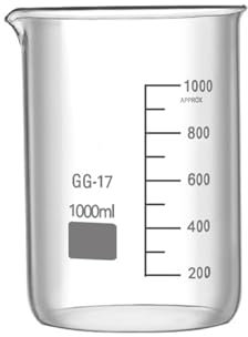 NCPSAKD 500ml,Vaso medidor de Vidrio de Forma Baja para Laboratorio de Ciencias, de 300 ml a 2000 ml