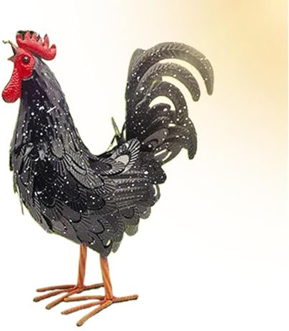 Metal Chicken Sculpture Iron Chicken Figurine Rooster Garden Statues