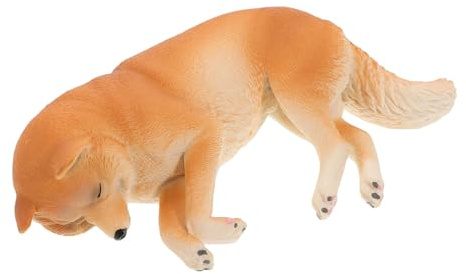 SOPOTUTU Schlafender Shiba Inu Hundemodell Kinder Lernspielzeug Realistische Kunststoff Figur Dekoration Haushalt