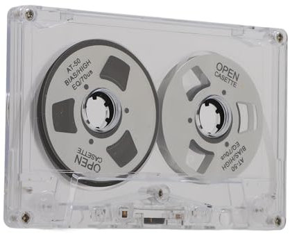 Cassette Audio Vierge à Bobine, 50 Minutes, Polarisation Normale, Double Face, en Métal, avec Boîtier Transparent, pour Groupes de Musiciens (Silver)