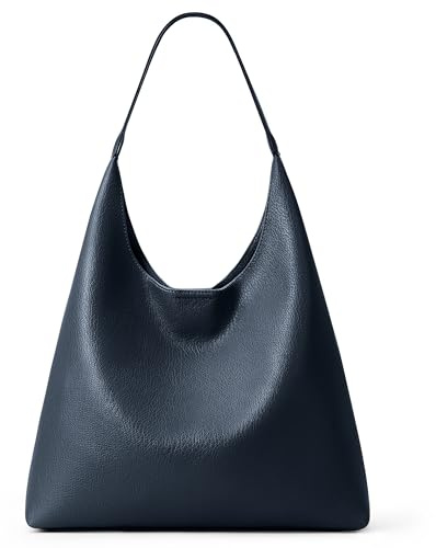 KALIDI Damen Shopper Hobo Tasche Handtasche Schultertasche PU Leder Vintage Tote Bag mit Knopfverschluss Groß für Arbeit Schule Shopper Lässige täglich