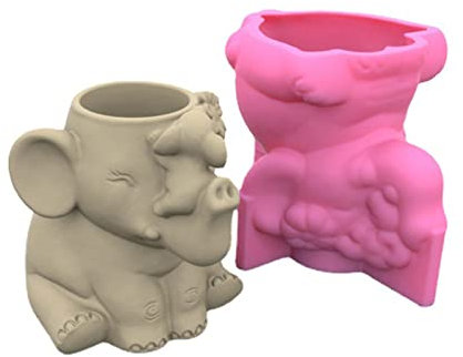 Molde de silicona para macetas, hormigón, cemento, maceta, maceta, resina, epoxi, maquillaje, brochas