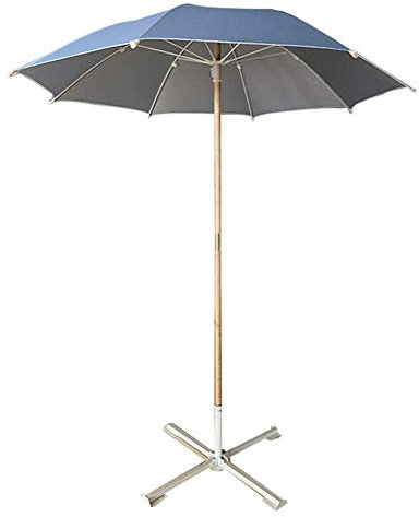 Ombrellone da Giardino in Legno a 8 Stecche, 2,2 m, UV40, Idrorepellente, con Base a Croce, per Spiaggia/Piscina/Patio, Tenda Parasole da Esterno, Buono