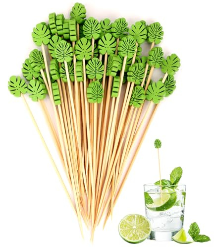 Bravien Cure Dent Apero, Fruits Arbres 100pcs 12cm Idéal pour Apéritif Original Pratique Et Élégant pour Vos Soirées Et Réunions Design Fun Et Coloré Parfait pour Présenter Vos Amuse Bouches