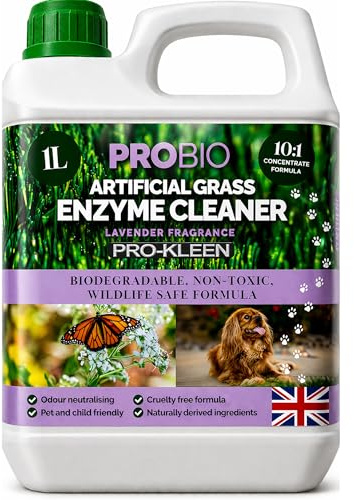 Pro-Kleen ProBio Artificial Grass Cleaner Probiotic Based Deodoriser Odour Eliminator 1L Non-Toxic Cruelty-free Child Pet Friendly - Lavender Fragrance - Naturally derived Probiotic Cleaning