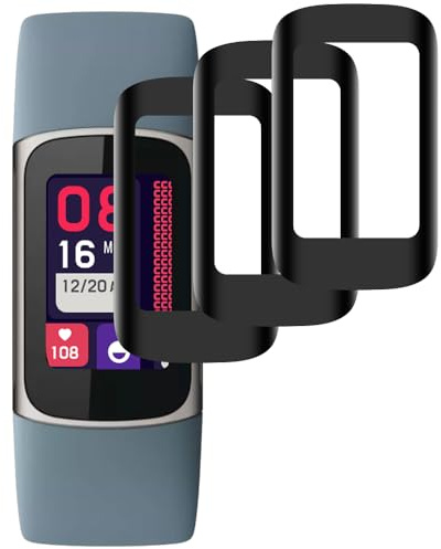 Beukei Screen Protector for Fitbit Charge 6,(3 Pack) phone glass protector, Anti-Shatter, Scratch Resistant, NO-Bubble, 9H Hardness,protective Film