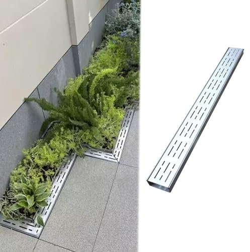 Robust Rainwater Drainage Channel for Yard Removable Stainless Steel Grate Linear Drain Filter for Debris Blockage Outdoor Drainage SolutionWater Management System