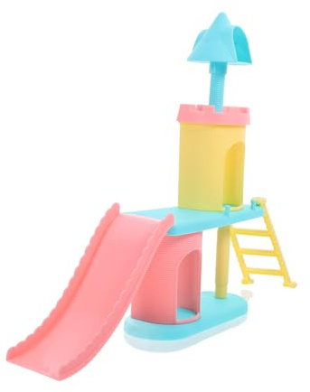 Kisangel Mini Parco Giochi Per Bambole 17 Cm Decorazioni Per Case Delle Bambole Giocattoli Per Ragazzo Ragazza in Abs Sicuro Scivolo Per Cameretta e Scrivania