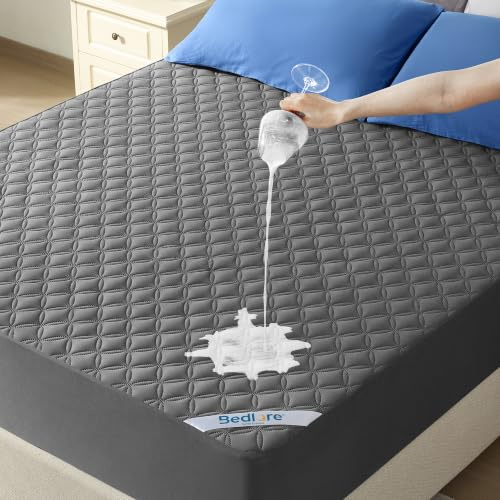 BEDLORE Protector Colchón 140x200 Impermeable y Transpirable(Gris) | Funda con Oeko-Tex, Suave Transpirable Sin Ruido, Bolsillo Profundo, Lavable, Elástico 360°, Protector Colchón Impermeable