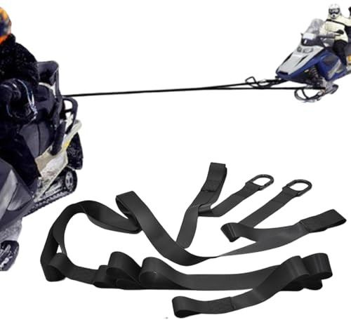 Corda da traino da sci – Corda di sicurezza portatile per il trasporto, maniglie regolabili, corda forte, attrezzatura di salvataggio professionale per motoslitta, equipaggiamento sicuro per slitta