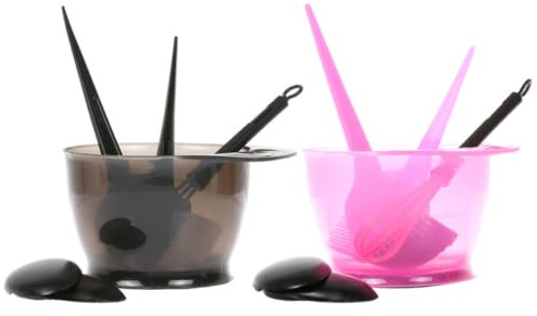 POPETPOP Kit de Coloration Capillaire Facile à Utiliser Rose 5 Pièces en Plastique et Nylon Peigne, Bol, Pinceau, Protège-oreilles pour Usage à Domicile L'école