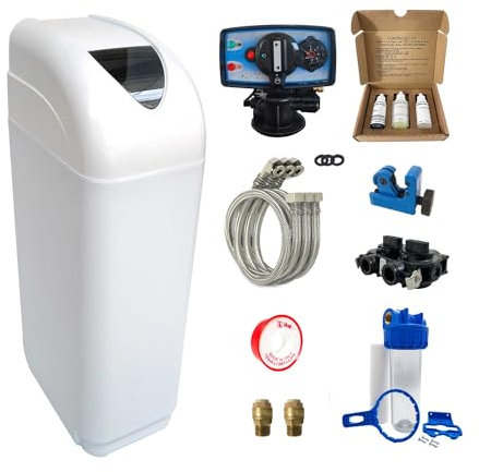 Descalcificador 8l Fleck 5600 Mc Cronométrico Con Kit De Instalación Descalcificador De Agua Domestico