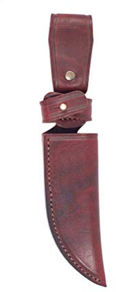 VlaMiTex J31 Fodero Cuoio per Coltello 35x130 mm Lama Fissa, Marrone
