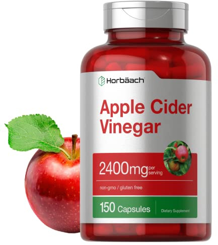 Horbäach Apple Cider Vinegar Capsules | 2400mg | 150 Count | Non-GMO, Gluten Free Supplement