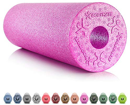 BODYMATE Faszienrolle Standard Mittel-Hart mit Gratis E-Book - Fuchsia-Pink 45x15cm