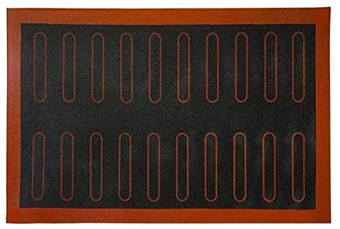18/20/44 Eclair Pastry Non Stick Silicone Mat Baking Liner Sheet Macaron Cookie Tart Bread Cake Mold for Baking Accessories Confectionery Tools, Bakeware Mat,Cake Loaf Baking Mould (20 Eclair)