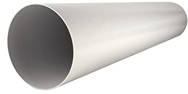 Tubo di ventilazione in plastica, rotondo, 1 m, diametro 150 mm, tubo da cucina, in PVC, bianco