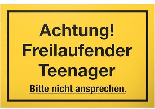 DankeDir! Freilaufender Teenager - Schild - Tür Deko Zimmer Deko Jugendliche Geschenk Idee Dekoration Geburtstag - Jungen & Mädchen Türschild Spruch Geschenkidee Jugendzimmer Zimmer