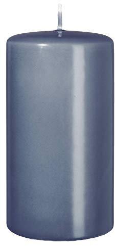 4er Set Oster, Frühling, Stumpenkerzen Pacific Blue Blau/Grau 8 x 6 cm