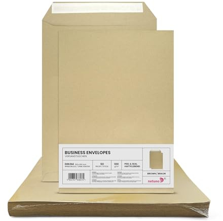 Netuno 50 sobres marrón B4 250x353 mm sin ventana