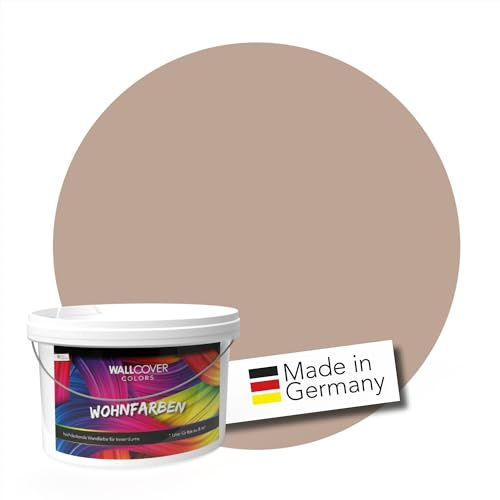 WALLCOVER hochwertige Wandfarbe für Innen | Beige Sand | 1L für 8m² | Hochdeckende Innenfarbe Matt (Klasse 1) | Profi Qualität aus Deutschland