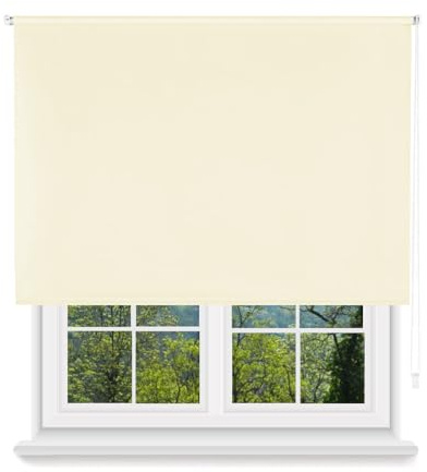 MERCURY TEXTIL- Estor Enrollable Opaco, Blackout (Beige, 150x180cm)