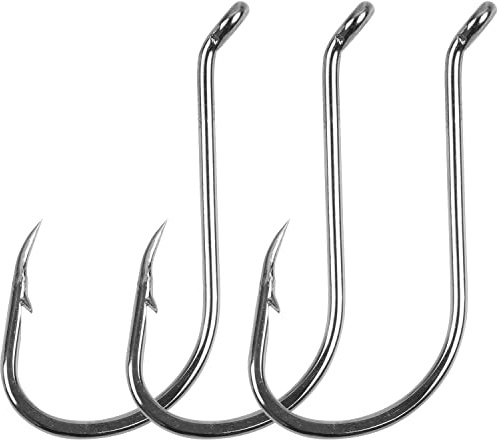 Octopus Schnabel versetzte Angelhaken – 110 Stück Kreis Offset Point Octopus Haken Hartstahl Sport Kreis Angeln Jighaken für Salzwasser Barsch Größe 8#-9/0 (110 Stück 4#)