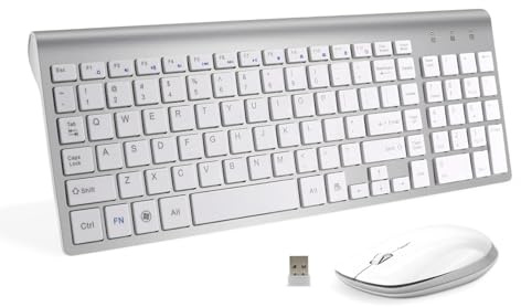 Ensemble Clavier et Souris sans Fil, Ensemble Clavier et Souris USB, Dongle 2,4 GHz pour Ordinateur Portable, Touches élégantes en Ciseaux, Design Ultra Fin et élégant pour Windows/Linux/OS X