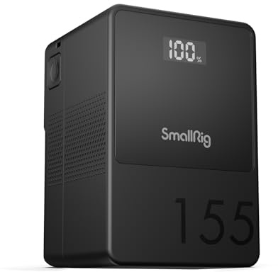 SMALLRIG V Mount Battery VB155, 155Wh / 10500mAh V Mount Battery with 100W Output, 3H Full Charge, with USB-C, D-TAP, USB-A, Dual DC Ports, OLED Screen, for Camera, Camcorder, Monitor, Video Light