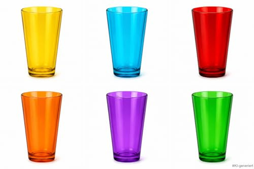 Set di 6 bicchieri colorati da 320 ml – bicchieri da cocktail – bicchieri da acqua – Coral Hera design moderno