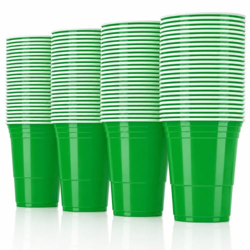 Vitavalley 100 Partybecher grün | Wiederverwendbare Plastikbecher 12 cm | Lebensmittelechte Becher im 2x 50er Pack | Beerpong Becher für Festival, JGA, Gartenparty, Geburtstag & Trinkspiele