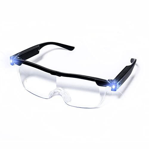 BIGFOX Lunettes de Lecture Lunette Loupe 2 Lumières LED 160% grossissement Professionnel Loupe de Lecture Loupe Eclairante Tous Les Travaux de Précision Réparations Couture Montres et Artisanat