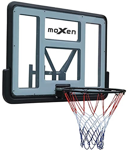 MOXEN Tablero de Baloncesto Negro, Montado en Pared, Policarbonato, 90 cm, Baloncesto