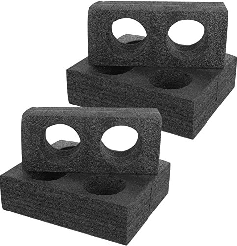 TOPBATHY Schaumstoff-Becherträgerschalen Trinkbecherhalter Mitnahme-Trägerschale Glashalter Becher-Getränketrägerschale Für Camping Wohnwagen Boote (2 Stück 2 Löcher + 2 Stück 4 Löcher)