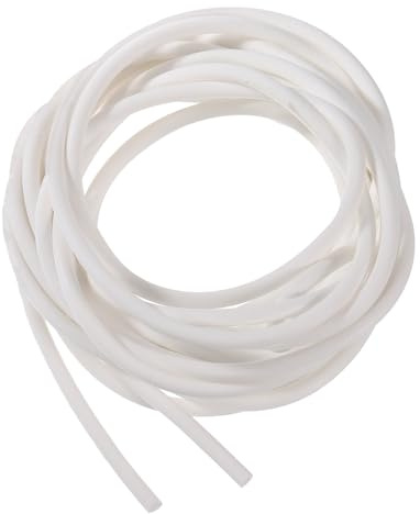 sourcing map Silicona Espuma Sello Tira, 4mm (0,16) Diámetro 2,5 Metros(8,21 Pies) Largo Esponja Goma Tiempo Sello Tira Redondo Cordón Sólido para DIY Junta Almohadillas Artesanías