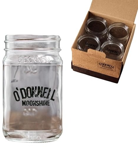 O'Donnell Moonshine Longdrink Gläser Set 300ml - Original Mason Jar Style (Spülmaschinen geeignet) perfekt als Cocktailgläser, für Haselnusslikör, Vodka, Whiskey Glas & mehr