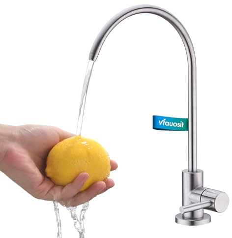 VFAUOSIT Water Filter Faucet, Drinking Water Faucet for Kitchen Sink Fits Most Reverse Osmosis or Water Filtration System, Lead-Free Stainless Steel Non-Air Gap RO Faucet Brushed Nickel for Bar Sink