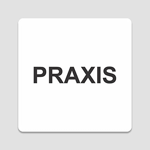 PVC Aufkleber Schild - Eckig 12 x 12 cm - Selbstklebend - Weiß - UV beständig - Für Innen und Außen (Praxis)